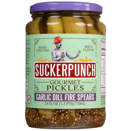 SUCKER PUNCH Garlic Dill Fire Pickle Spears 24 oz., PK6 SPPFD-6525